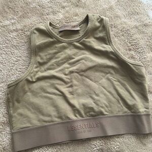 Fear of God Essentials khaki green top